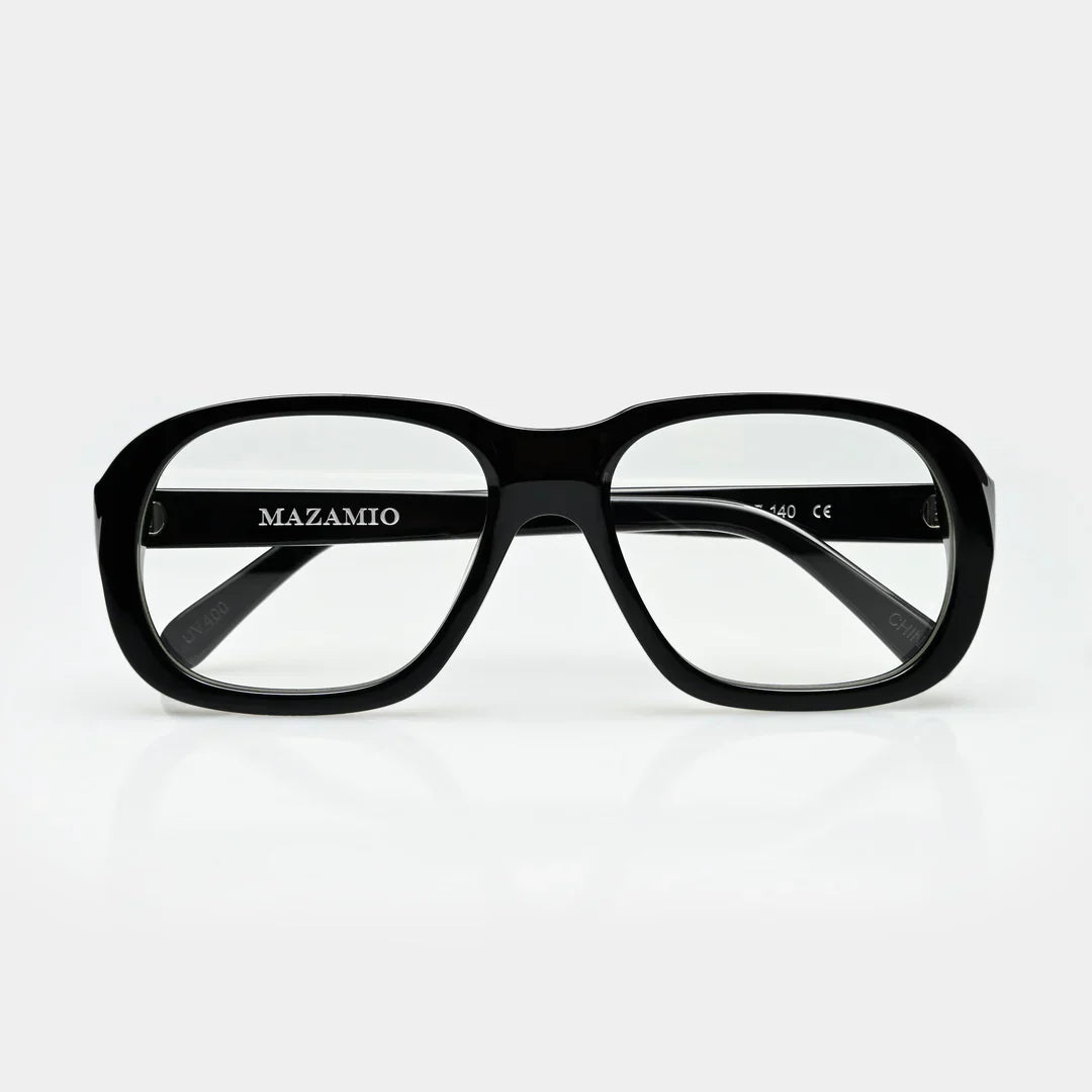 Mazamio Delon Sunglasses - Black with Clear Tint