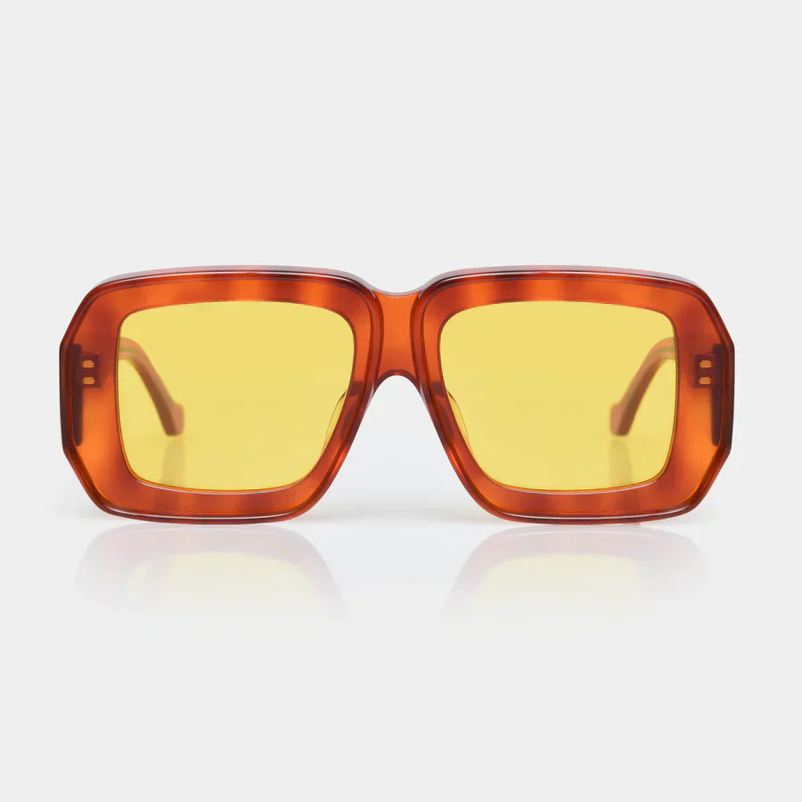 Mazamio Sunglasses - Orange Tortoiseshell with Light Yellow Tint
