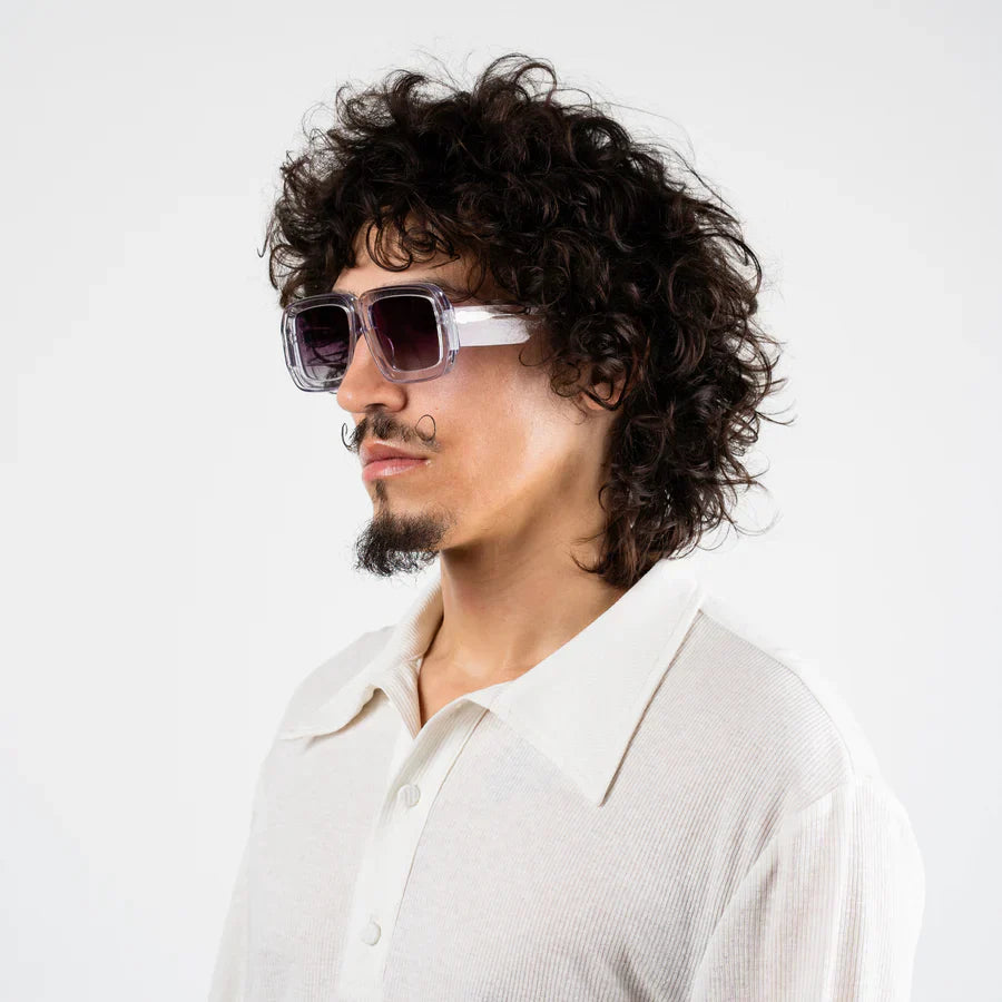 Mazamio Sunglasses - Transparent with Purple Gradient Tint